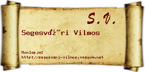 Segesvári Vilmos névjegykártya