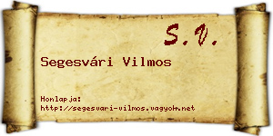 Segesvári Vilmos névjegykártya